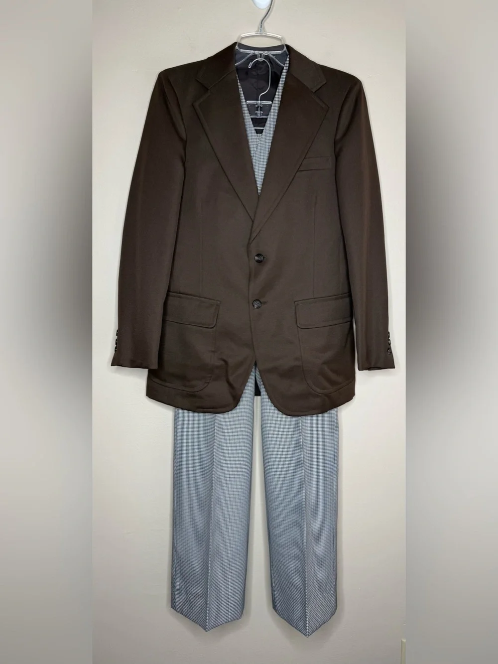 Vintage 70’s Sears 5 Piece Suit Set Reversible Vest Two Pants Jacket Size 36R